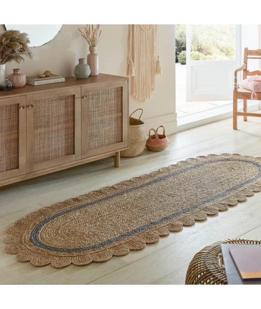 Tapis en jute Grace Naturel et gris 80x230cm offre 