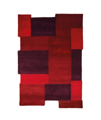 Tapis en laine graphique rouge 150x240cm de pas cher