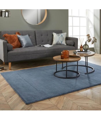 Tapis en laine Siena Bleu en linge