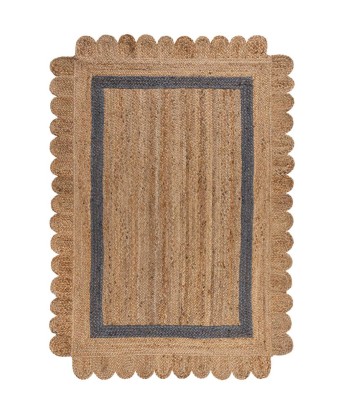 Tapis en jute Grace Naturel et gris paiement sécurisé