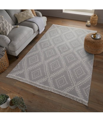 Tapis Alix en matières recyclées gris/blanc online