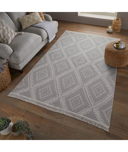 Tapis Alix en matières recyclées gris/blanc online