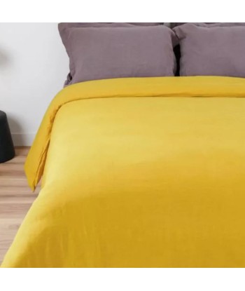 Housse de couette en lin 240x220cm Jaune Moutarde en stock