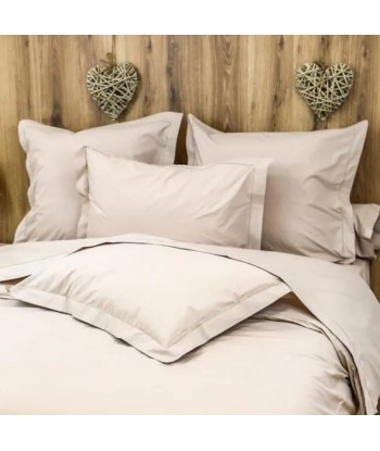 Parure de lit percale de coton 240x260cm sable en ligne