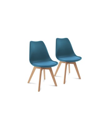 Lot de 2 chaises Suedia Bleu canard l'achat 