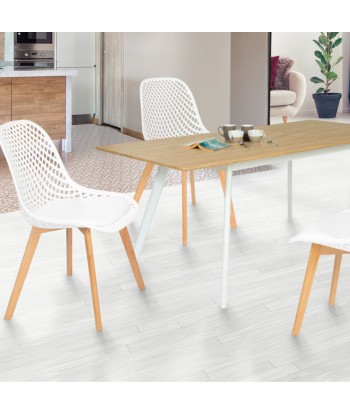 Lot de 4 chaises Maëlle blanc Comparez et commandez 