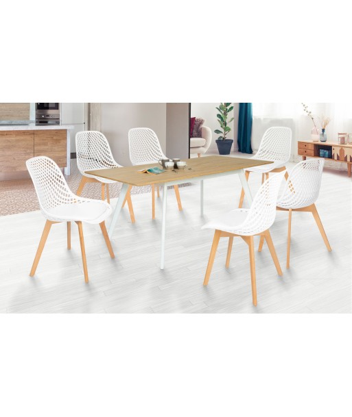 Lot de 6 chaises Maëlle blanc sur le site 