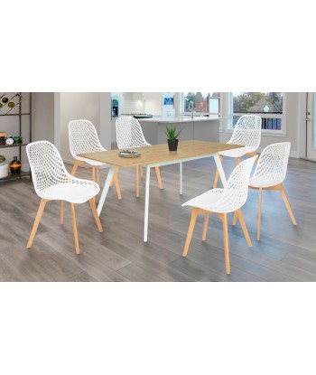 Lot de 6 chaises Maëlle blanc sur le site 