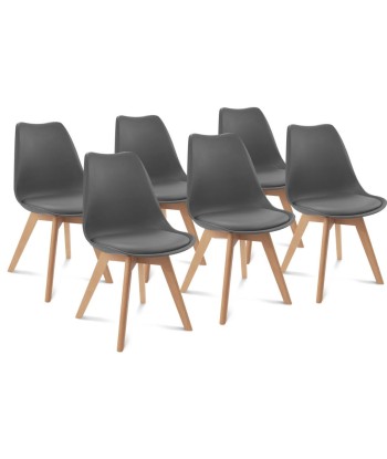 Lot de 6 chaises scandinaves Gris foncé chez Cornerstreet bien 