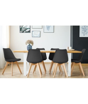 Lot de 6 chaises scandinaves Noires de la marque