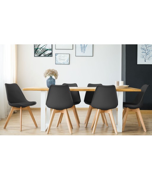 Lot de 6 chaises scandinaves Noires de la marque