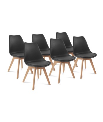 Lot de 6 chaises scandinaves Noires de la marque