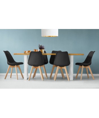 Lot de 6 chaises scandinaves Noires de la marque