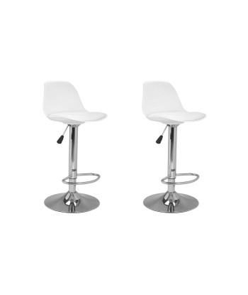 Lot de 2 tabourets Karl Blanc de pas cher