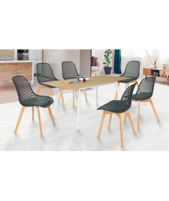 Lot de 6 chaises Tya gris une grave pollution 