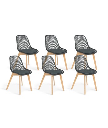 Lot de 6 chaises Tya gris une grave pollution 