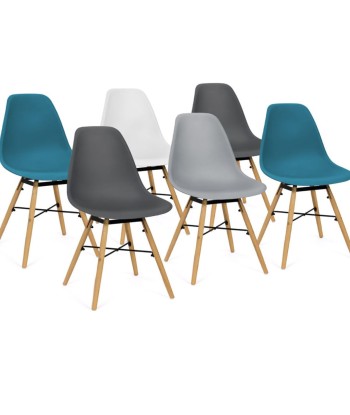 Lot de 6 chaises ARKKEN mix couleurs est présent 