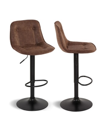 Lot de 2 tabourets Brooklyn marron Le MVP de beaucoup