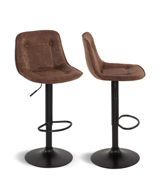 Lot de 2 tabourets Brooklyn marron Le MVP de beaucoup