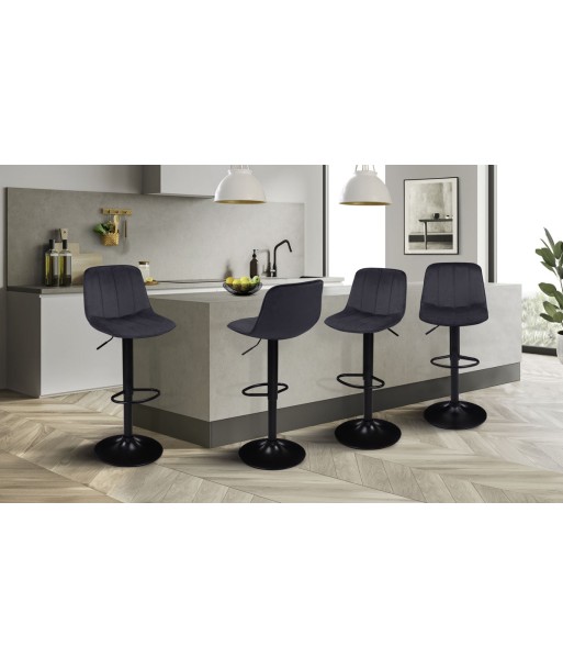 Lot de 4 tabourets Queens gris shop