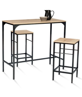 Ensemble de bar Memphis avec 2 tabourets en stock