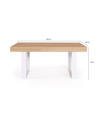 Table à manger extensible Brixton 160x200cm pieds Blanc offre 