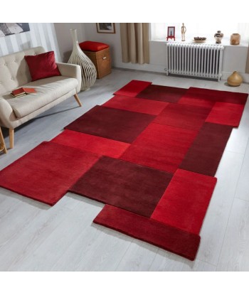 Tapis laine Collage Rouge destockage