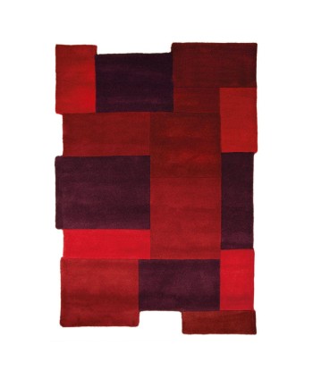 Tapis laine Collage Rouge destockage