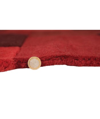 Tapis laine Collage Rouge destockage