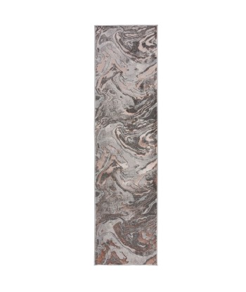 Tapis style marbre 66x230cm Gris et rose poudré de votre