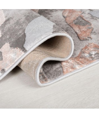 Tapis style marbre 66x230cm Gris et rose poudré de votre