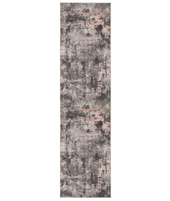 Tapis de couloir vintage Gris et Rose 80x300cm commande en ligne