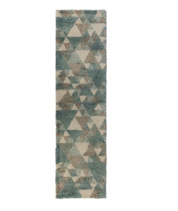 Tapis de couloir Shaggy Nuru Bleu Gris 60x230cm Livraison rapide