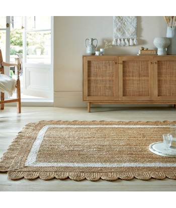 Tapis en jute Grace Naturel et Blanc sur le site 