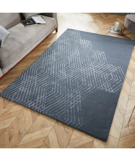 Tapis en laine Diamonds Bleu 120x170cm 2023