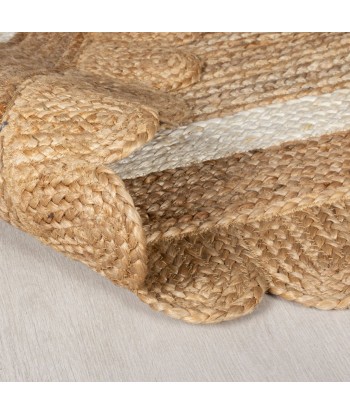 Tapis en jute Grace Naturel et Blanc sur le site 