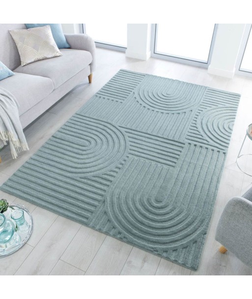 Tapis en laine Zen Garden bleu turquoise de technologie