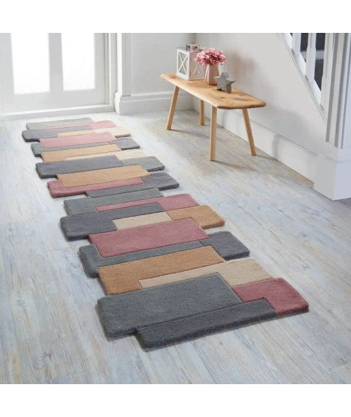 Tapis de couloir graphique 60x230cm pastel JUSQU'A -70%! 