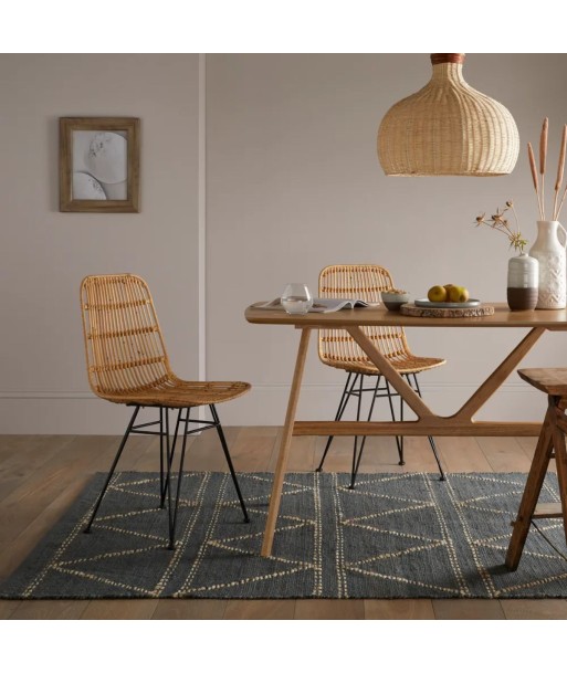 Tapis en jute Rhombi bleu denim 50% de réduction en Octobre 2024