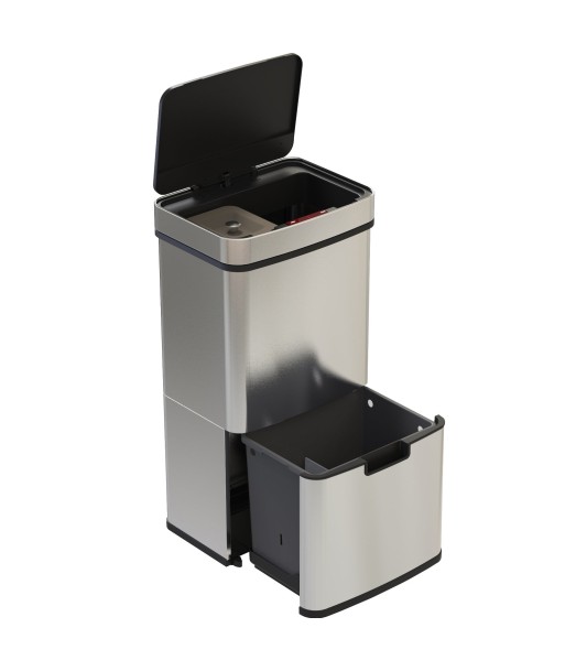 Poubelle automatique Tri Sélectif Double Compartiment 75l français