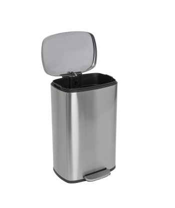 Poubelle de cuisine à pédale 50L Design ADMIRAL en acier Inox brossé avec seau et fermeture douce pas cheres