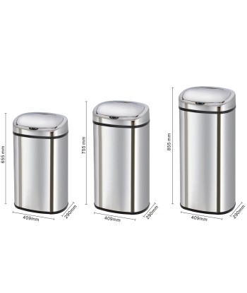 Poubelle automatique grande capacité Inox 3 tailles au choix les ctes