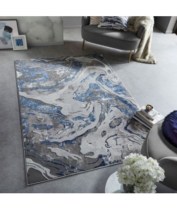 Tapis style effet marbre Bleu Voir les baskets