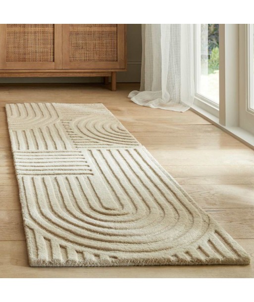 Tapis de couloir en laine Zen garden Beige soldes