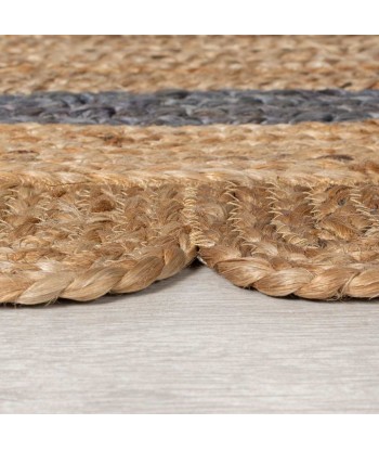 Tapis en jute rond Grace Naturel et gris À commander