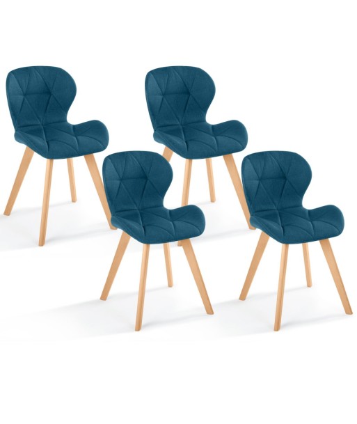 Lot de 4 chaises Gatsby bleu canard Jusqu'à 80% De Réduction