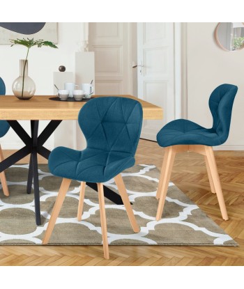 Lot de 4 chaises Gatsby bleu canard Jusqu'à 80% De Réduction