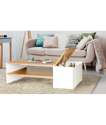 Table basse avec coffre Zoe Bois/Blanc Les êtres humains sont 