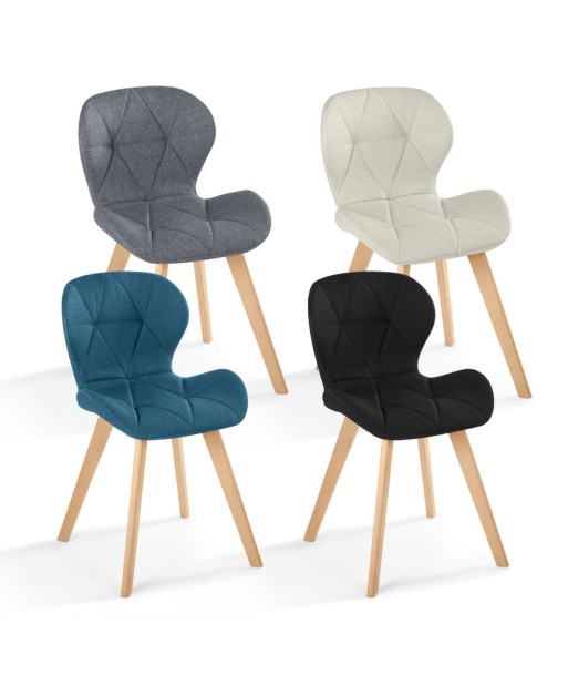 Lot de 4 chaises Gatsby Mix couleurs BEIGE / BLEU / GRIS / NOIR Venez découvrir notre 