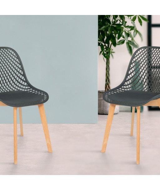 Lot de 2 chaises Maëlle gris foncé 2 - 3 jours ouvrés.